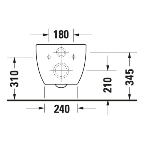 Duravit Wand-WC, Tiefspüler Architec 36,5x57,5cm, 4,5 l, Rimless, weiß