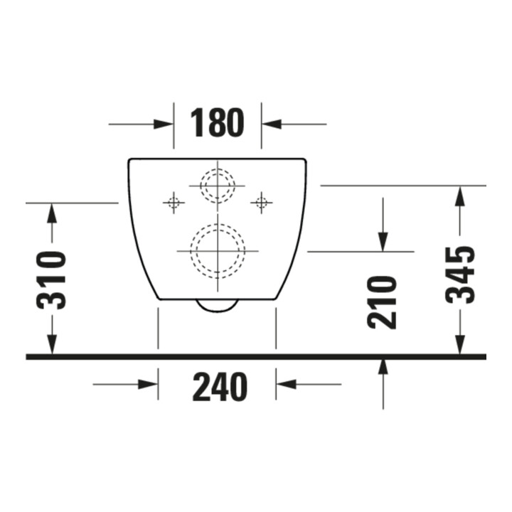 Duravit Wand-WC, Tiefspüler Architec 36,5x57,5cm, 4,5 l, Rimless, weiß