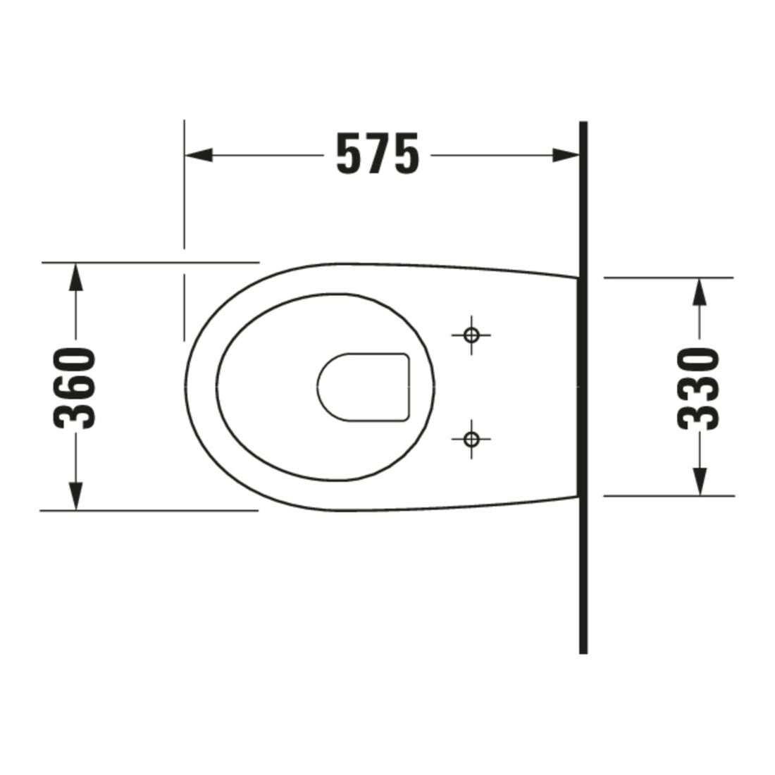 Duravit Wand-WC, Tiefspüler Architec 36,5x57,5cm, 4,5 l, weiß