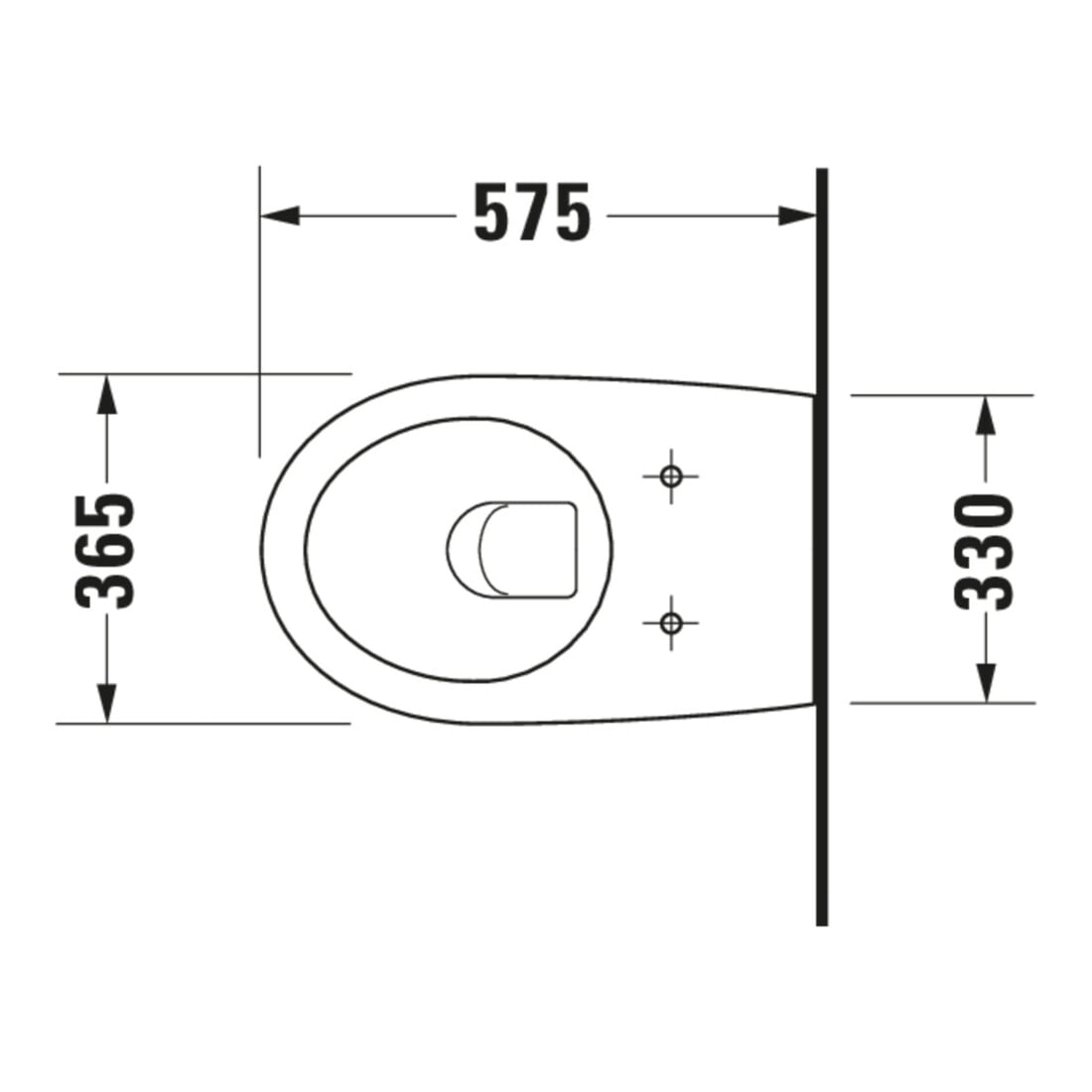 Duravit Wand-WC, Tiefspüler Architec 36,5x57,5cm, 4,5 l, weiß