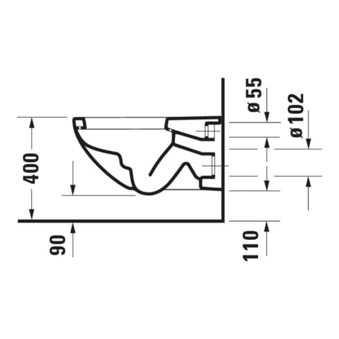 Duravit Wand-WC, Tiefspüler Architec 36,5x57,5cm, 4,5 l, weiß