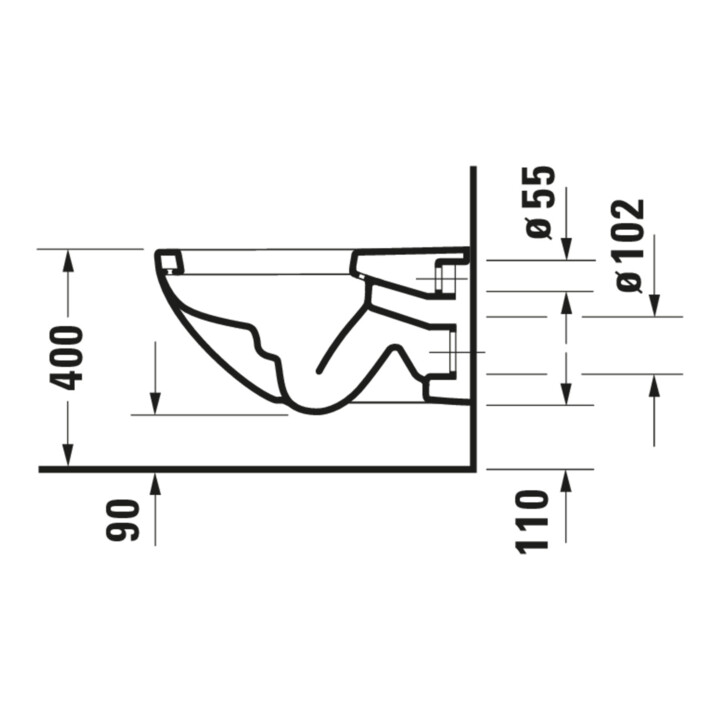 Duravit Wand-WC, Tiefspüler Architec 36,5x57,5cm, 4,5 l, weiß