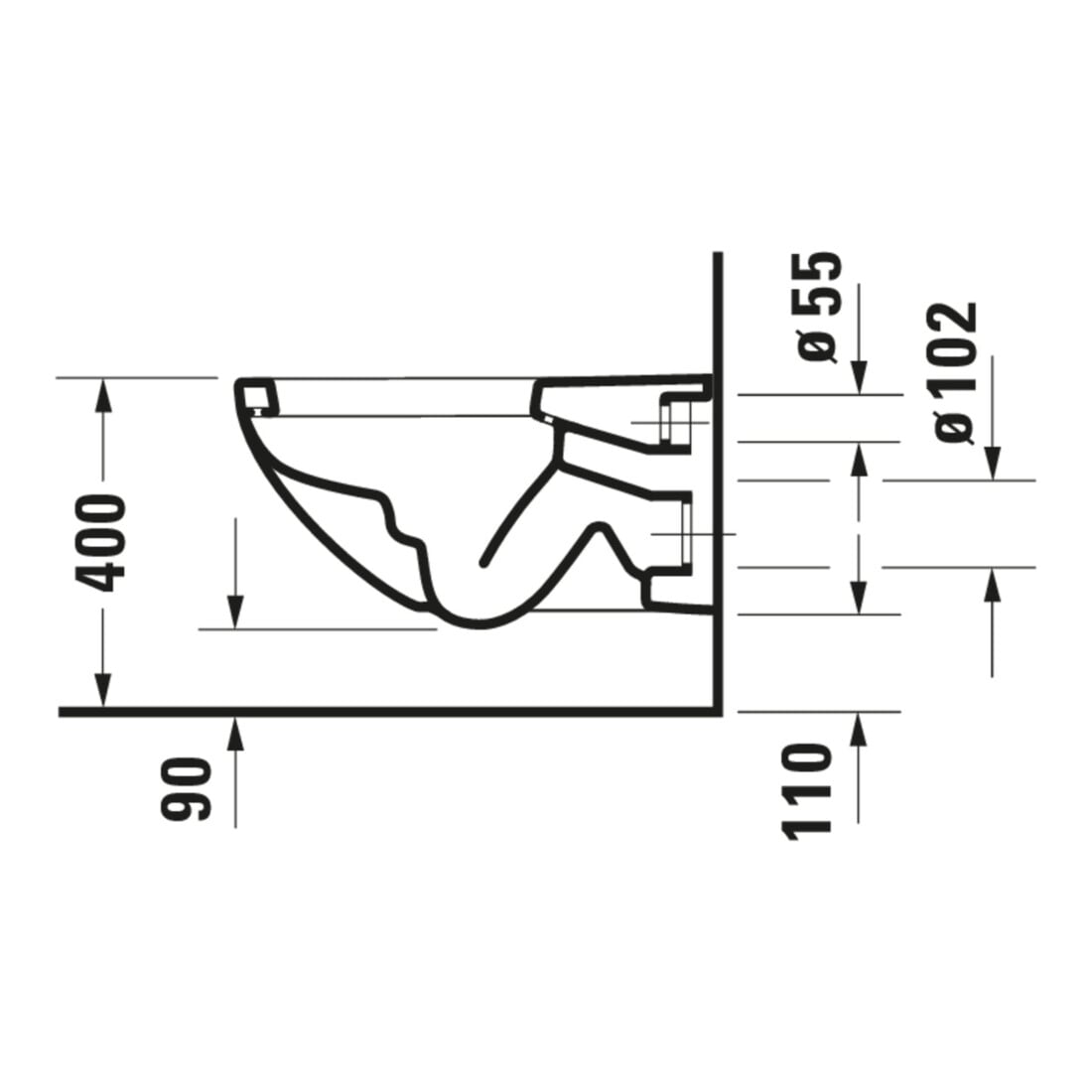 Duravit Wand-WC, Tiefspüler Architec 36,5x57,5cm, 4,5 l, weiß