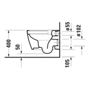 Duravit Wand-WC, Tiefspüler Com Me by Starck 37x48cm, 4,5 l, riml, w s-matt HygGlaze-5