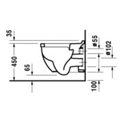 Duravit Wand-WC, Tiefspüler Comfort Starck 3 36,5x54,5cm, 6 l, Sitzhöhe +5cm, weiß-2