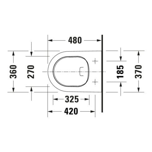 Duravit Wand-WC, Tiefspüler Compact D-Neo 37x48cm, 4,5 l, Rimless, weiß