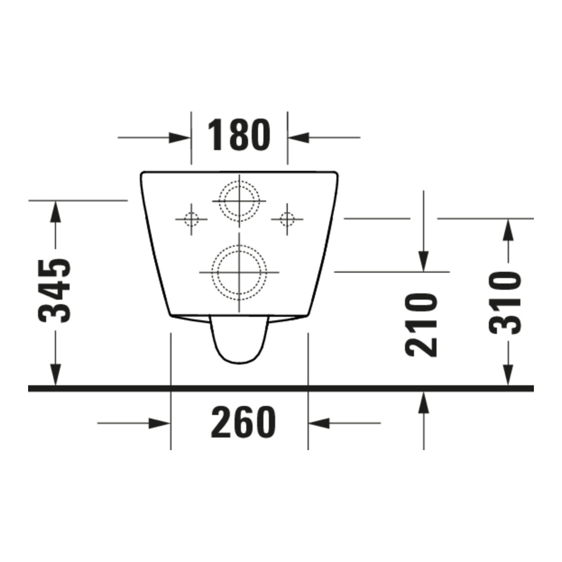 Duravit Wand-WC, Tiefspüler Compact D-Neo 37x48cm, 4,5 l, Rimless, weiß