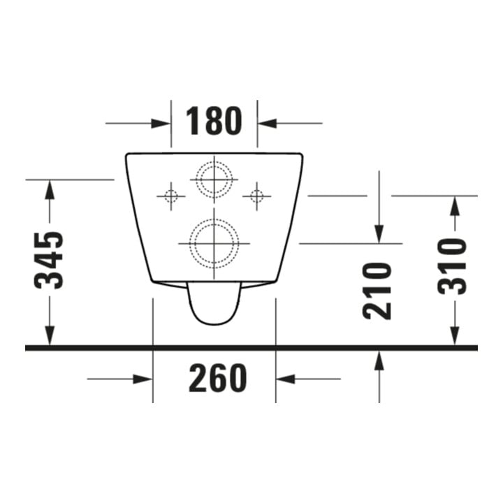 Duravit Wand-WC, Tiefspüler D-Code 37x54cm, 4,5 l, riml, w, m vorm. Scharn.