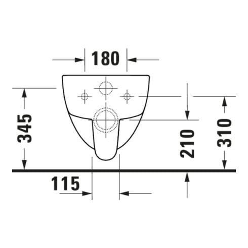 Duravit Wand-WC, Tiefspüler D-Code 37x54cm, 4 l, riml, w, m vorm. Scharn.