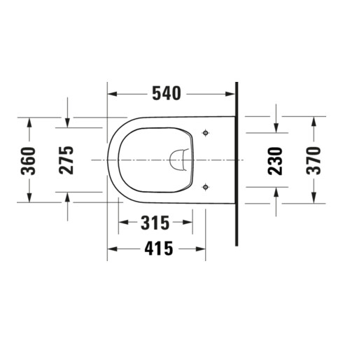 Duravit Wand-WC, Tiefspüler D-Code 37x54cm, 4 l, riml, w, o vorm. Scharn.