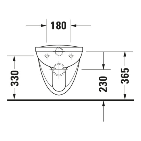 Duravit Wand-WC, Tiefspüler D-Code Basic 35,5x56cm, 6 l, weiß