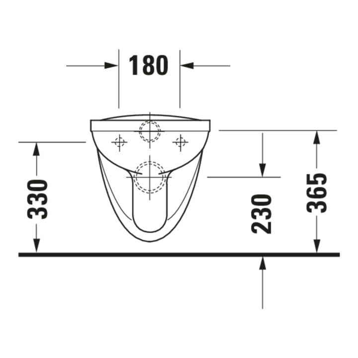 Duravit Wand-WC, Tiefspüler D-Code Basic 35,5x56cm, 6 l, weiß
