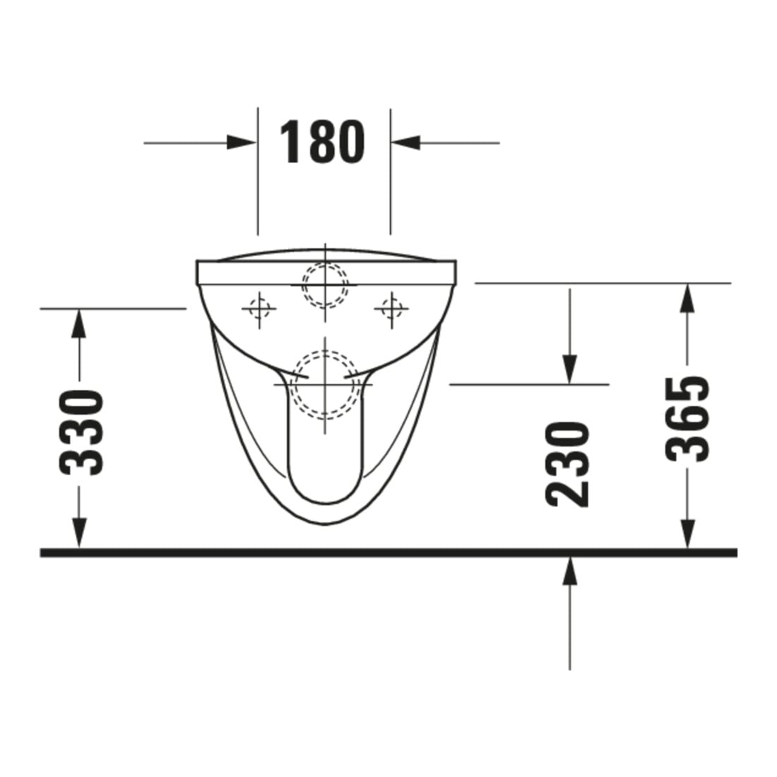 Duravit Wand-WC, Tiefspüler D-Code Basic 35,5x56cm, 6 l, weiß