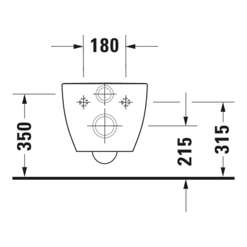 Duravit Wand-WC, Tiefspüler Happy D.2 36,5x54cm, 4,5 l, riml., anthr. HygGlaze
