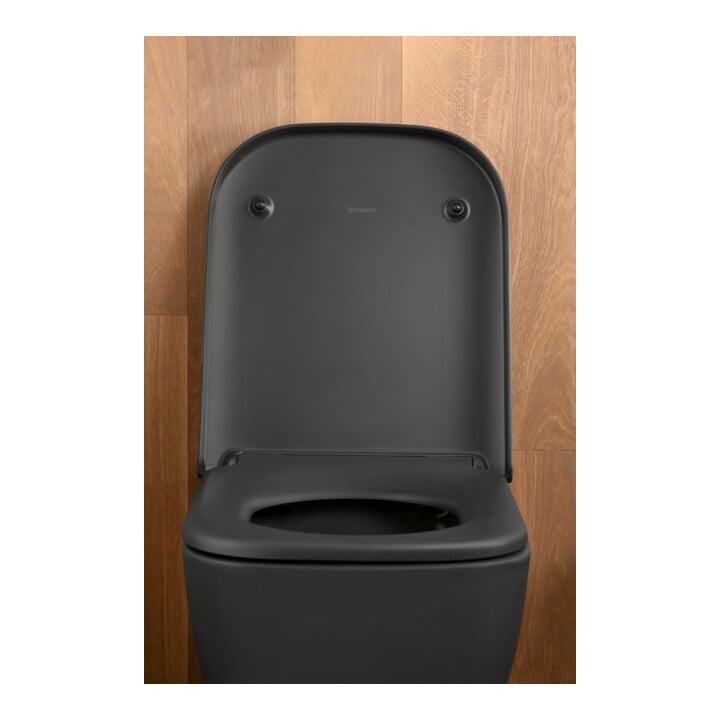 Duravit Wand-WC, Tiefspüler Happy D.2 36,5x54cm, 4,5 l, riml., anthr. HygGlaze