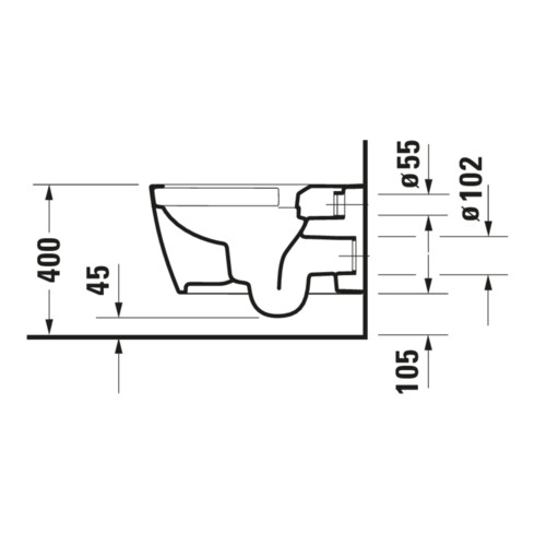 Duravit Wand-WC, Tiefspüler Me by Starck 37x57cm, 4,5 l, riml, w s-matt HygGlaze