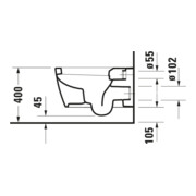 Duravit Wand-WC, Tiefspüler Me by Starck 37x57cm, 4,5 l, we. s-matt Hygieneglaze-2