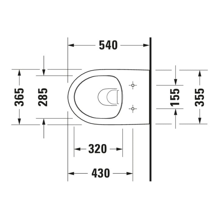 Duravit Wand-WC, Tiefspüler No. 1 36,5x54cm, Rimless, weiß