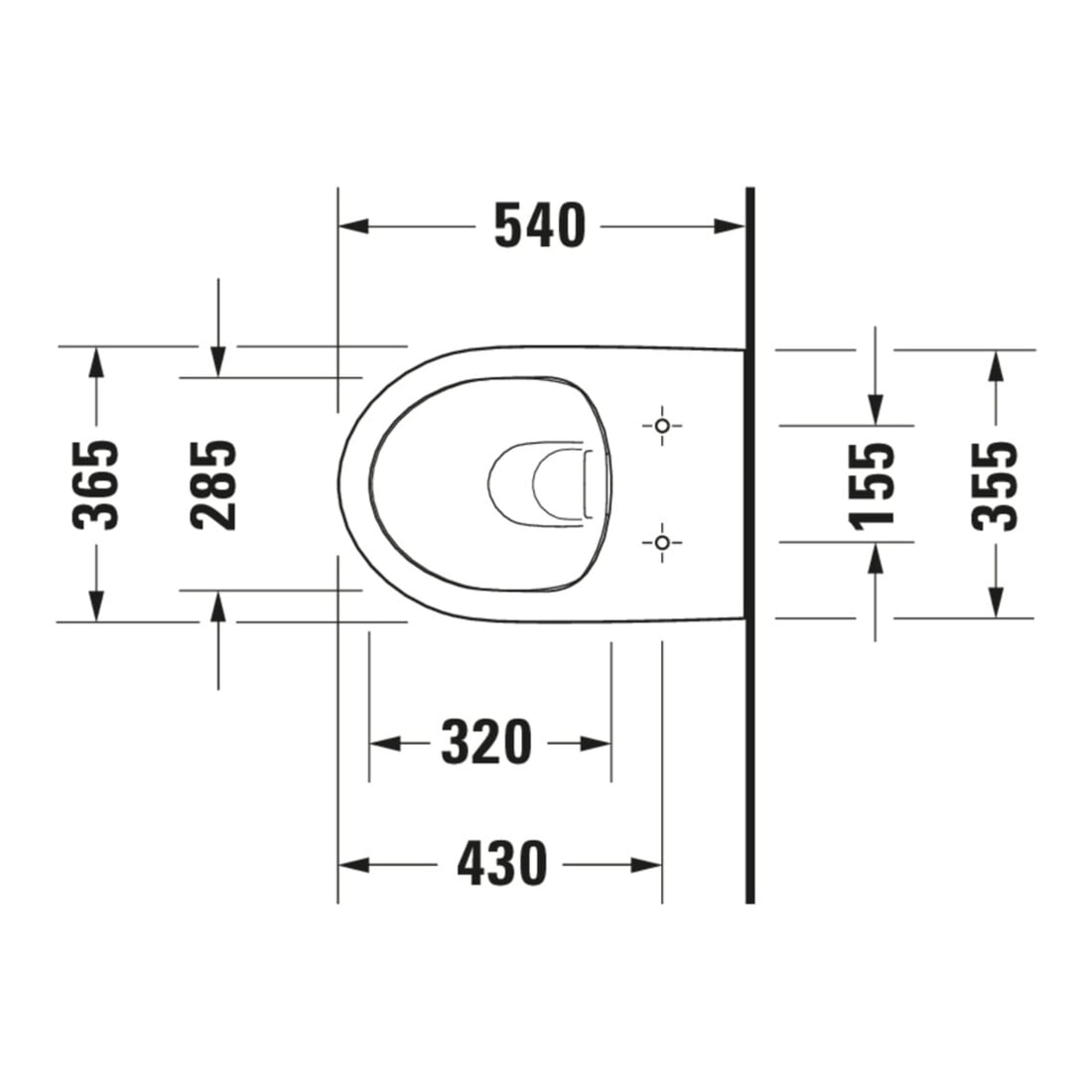 Duravit Wand-WC, Tiefspüler No. 1 36,5x54cm, Rimless, weiß