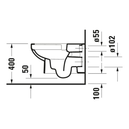 Duravit Wand-WC, Tiefspüler No. 1 36,5x54cm, Rimless, weiß