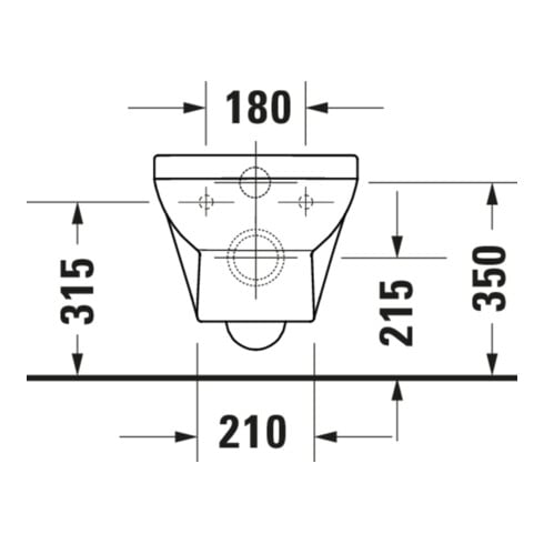 Duravit Wand-WC, Tiefspüler No. 1 Compact 36,5x48cm, 4,5 l, Rimless, weiß