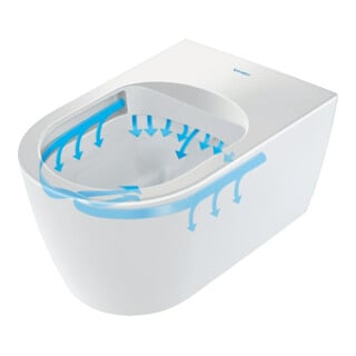 Duravit Wand-WC, Tiefspüler Set Comp Me by Starck mit WC-Sitz, 4,5 l, Rimless, weiß