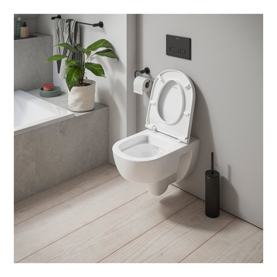 Duravit Wand-WC, Tiefspüler-Set D-Code m Absenkaut., mit WC-Sitz, Rimless, weiß