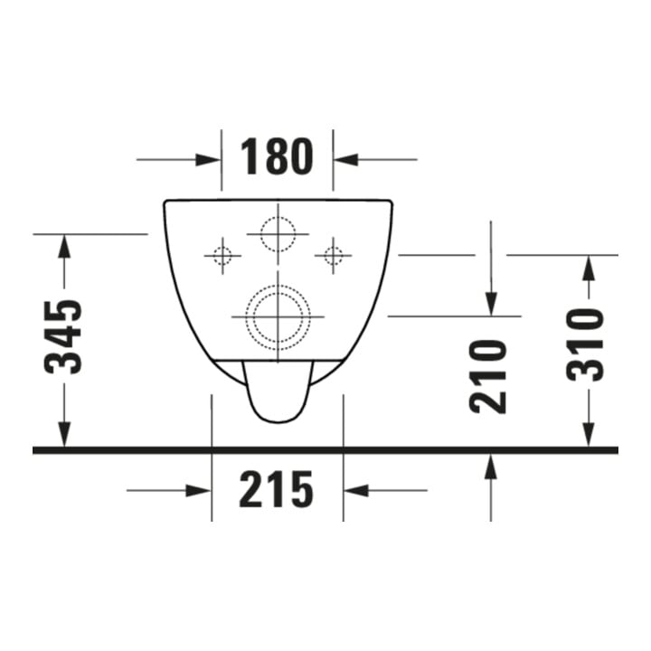 Duravit Wand-WC, Tiefspüler-Set D-Code m Sitz, Absenkautomatik, Rimless, weiß