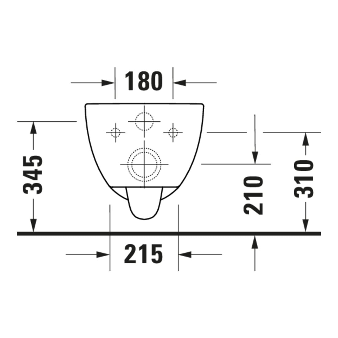 Duravit Wand-WC, Tiefspüler-Set D-Code m Sitz, Absenkautomatik, Rimless, weiß