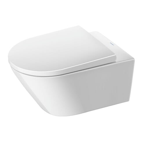 Duravit Wand-WC, Tiefspüler-Set D-Neo mit WC-Sitz, Rimless, weiß