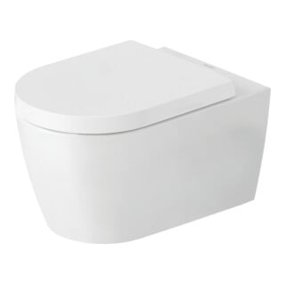Duravit Wand-WC, Tiefspüler Set HygFlush Me by Starck m WC-Sitz, weiß Seidenmatt Hygieneglaze