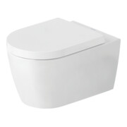 Duravit Wand-WC, Tiefspüler Set HygFlush Me by Starck m WC-Sitz, weiß Seidenmatt Hygieneglaze