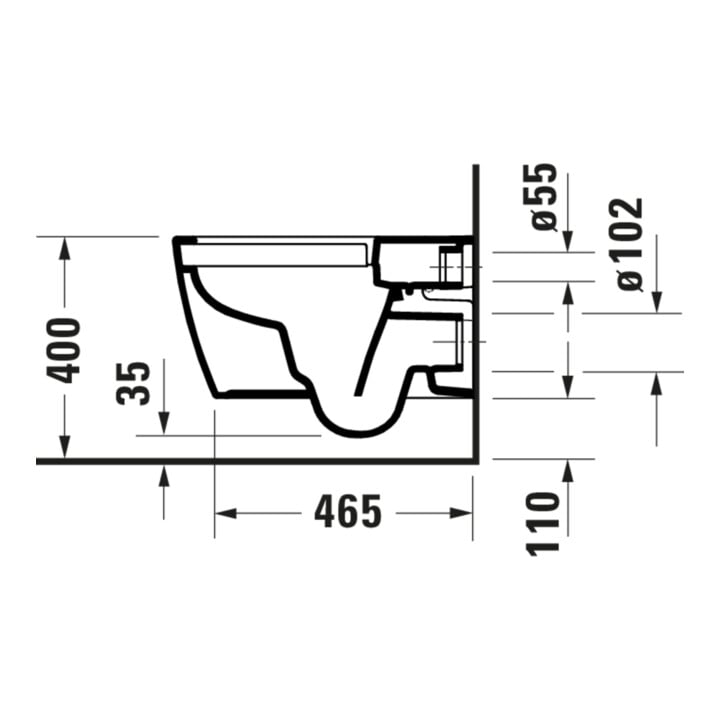 Duravit Wand-WC, Tiefspüler Set HygFlush Me by Starck m WC-Sitz, weiß Seidenmatt Hygieneglaze