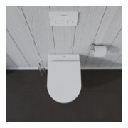 Duravit Wand-WC, Tiefspüler Set HygFlush Me by Starck m WC-Sitz, weiß Seidenmatt Hygieneglaze-5