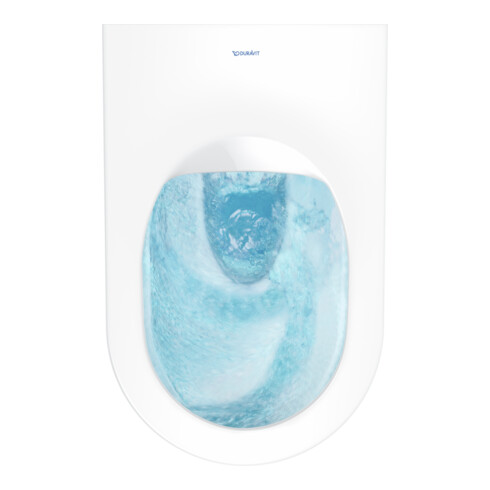Duravit Wand-WC, Tiefspüler Set HygFlush Me by Starck m WC-Sitz, weiß Seidenmatt Hygieneglaze