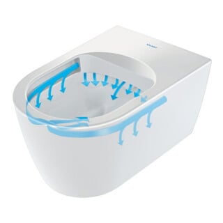 Duravit Wand-WC, Tiefspüler Set Me by Starck mit WC-Sitz, Rimless, weiß