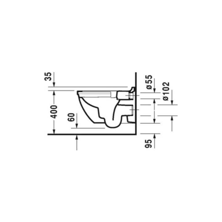 Duravit Wand-WC, Tiefspüler-Set Starck 3 mit WC-Sitz, Rimless, weiß