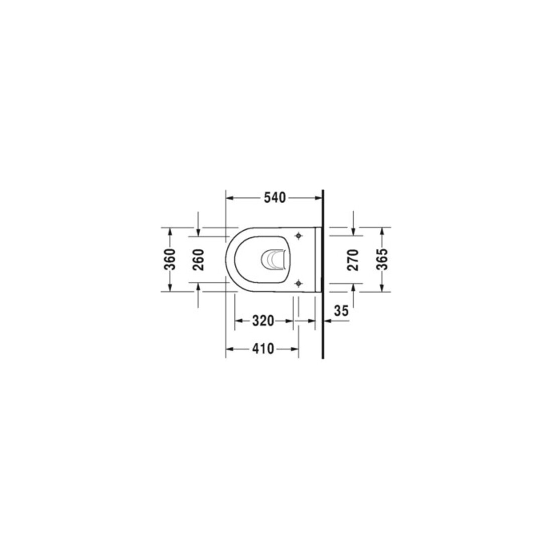 Duravit Wand-WC, Tiefspüler-Set Starck 3 mit WC-Sitz, Rimless, weiß