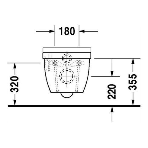 Duravit Wand-WC, Tiefspüler-Set Starck 3 mit WC-Sitz, weiß
