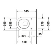 Duravit Wand-WC, Tiefspüler Starck 3 36,5x54,5cm, 6 l, Bef.-Abstand 23cm, we-2