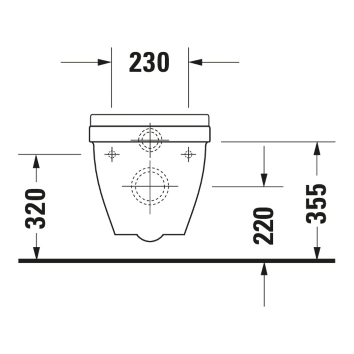 Duravit Wand-WC, Tiefspüler Starck 3 36,5x54,5cm, 6 l, Bef.-Abstand 23cm, we
