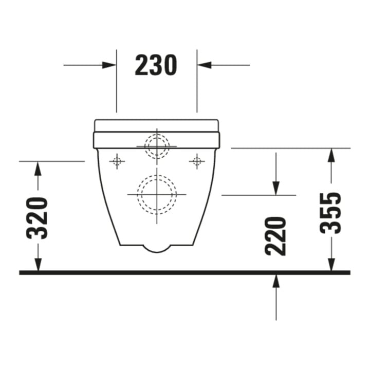 Duravit Wand-WC, Tiefspüler Starck 3 36,5x54,5cm, 6 l, Bef.-Abstand 23cm, we