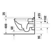 Duravit Wand-WC, Tiefspüler Starck 3 36,5x54cm, 4,5 l, riml., we Hyg Glaze-2
