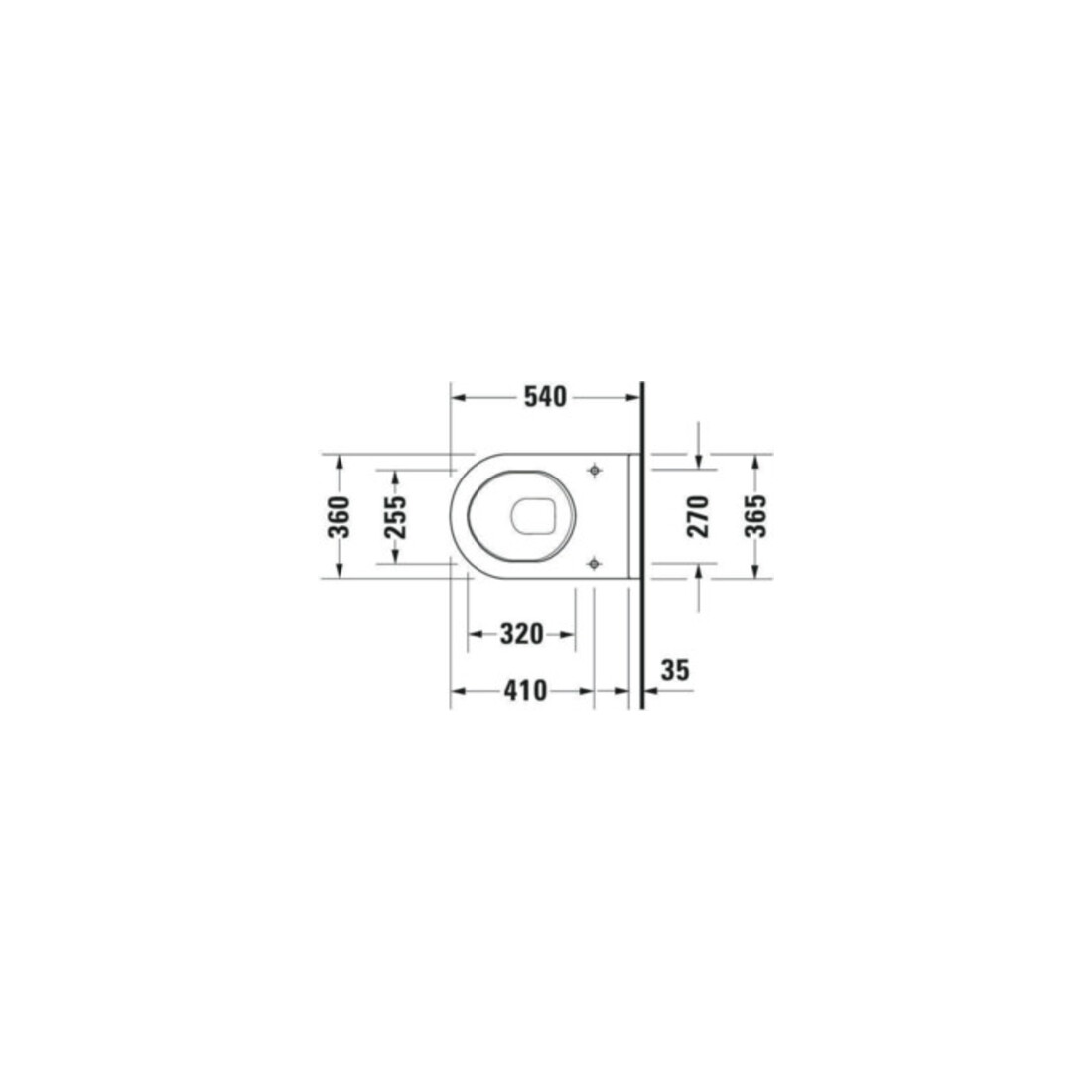 Duravit Wand-WC, Tiefspüler Starck 3 36,5x54cm, 4,5 l, weiß