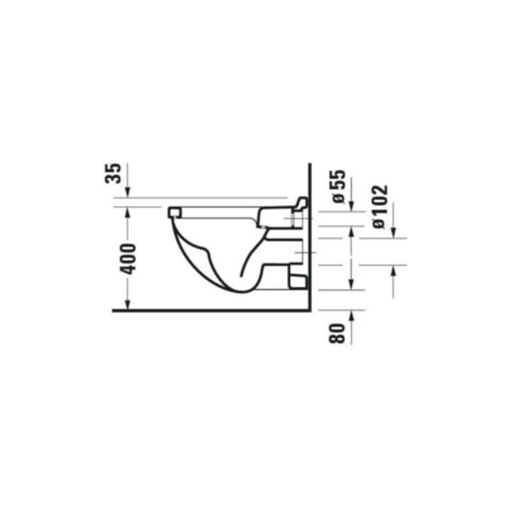 Duravit Wand-WC, Tiefspüler Starck 3 36,5x54cm, 4,5 l, weiß
