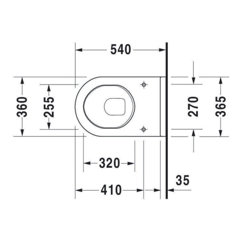 Duravit Wand-WC, Tiefspüler Starck 3 36,5x54cm, 4,5 l, weiß
