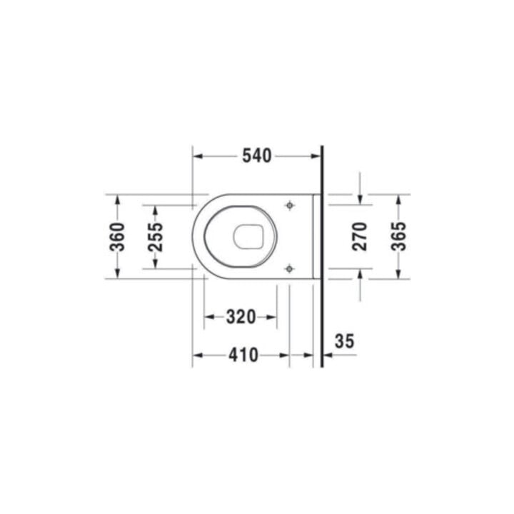 Duravit Wand-WC, Tiefspüler Starck 3 36,5x54cm, 4,5 l, weiß