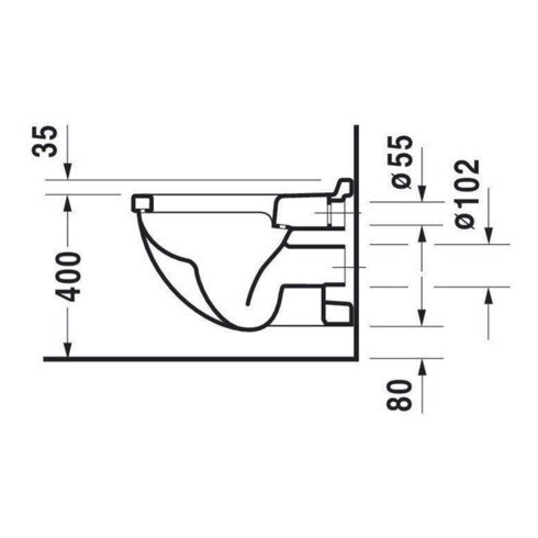 Duravit Wand-WC, Tiefspüler Starck 3 36,5x54cm, 4,5 l, weiß