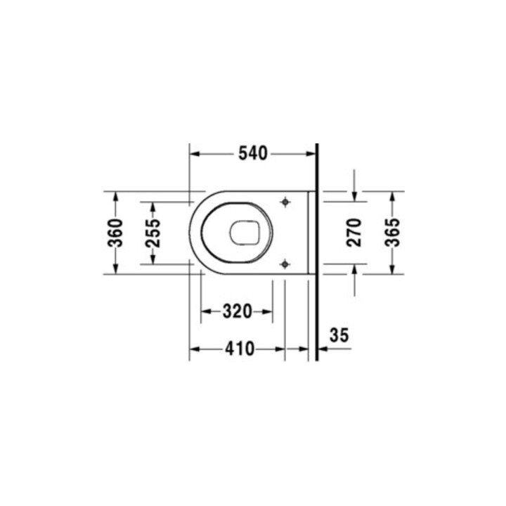 Duravit Wand-WC, Tiefspüler Starck 3 36,5x54cm, 4,5 l, weiß