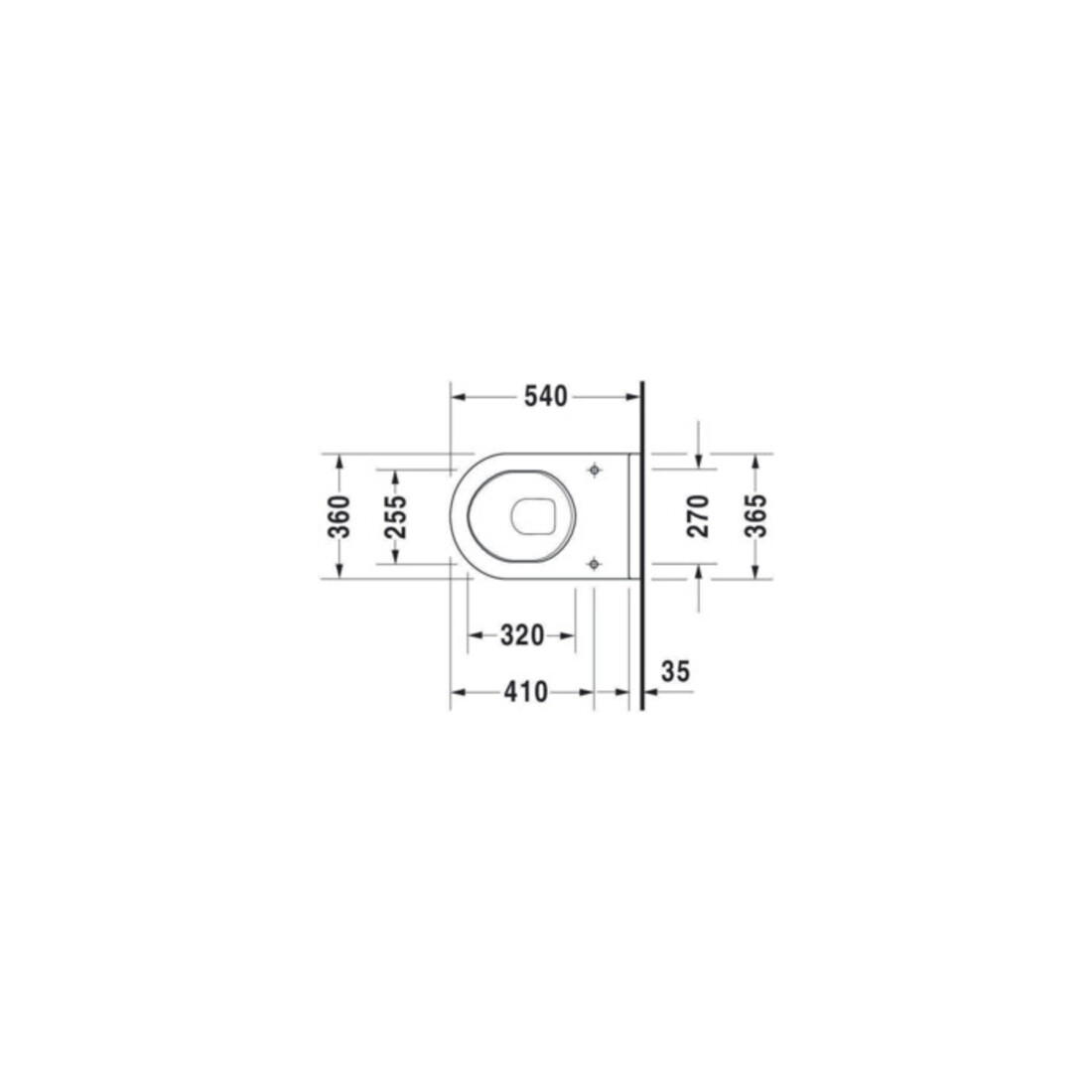 Duravit Wand-WC, Tiefspüler Starck 3 36,5x54cm, 4,5 l, weiß